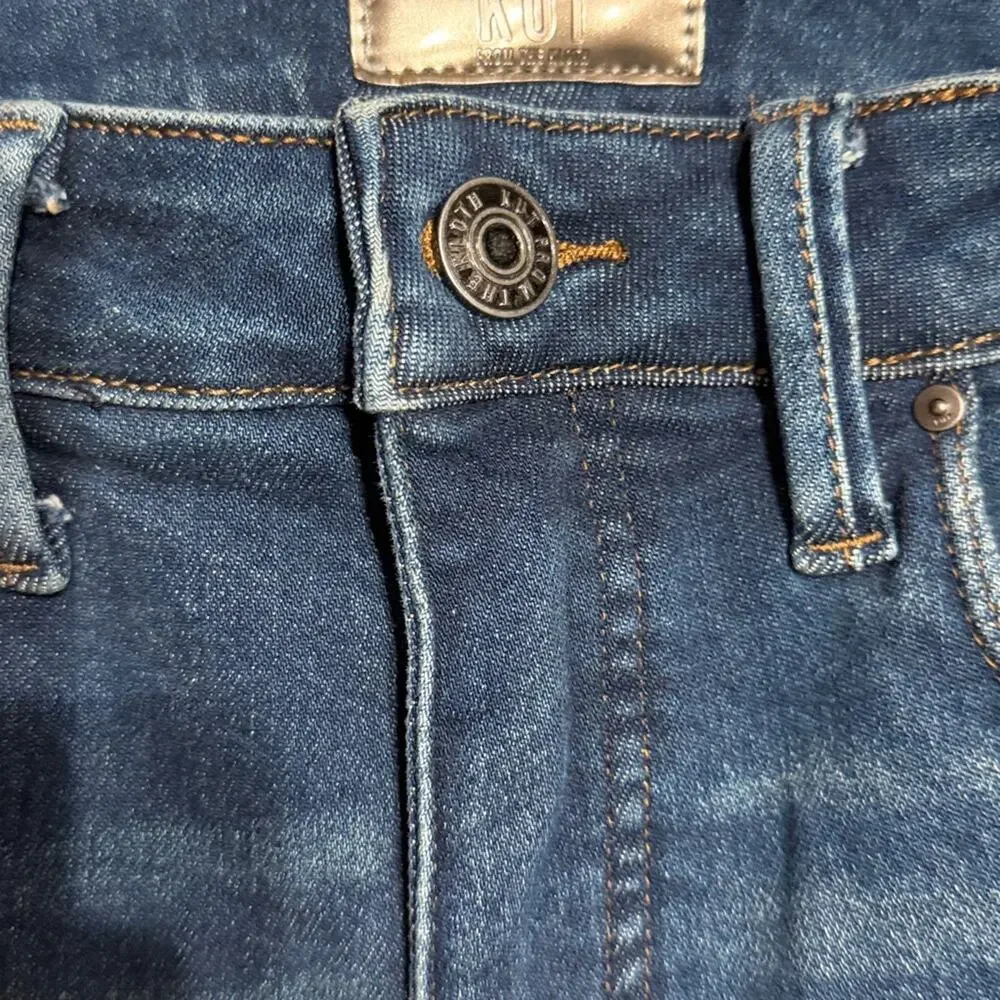 Kut from the Kloth Dark Wash High Rise Charlize Fab Ab Cigarette Leg Jean Size 0